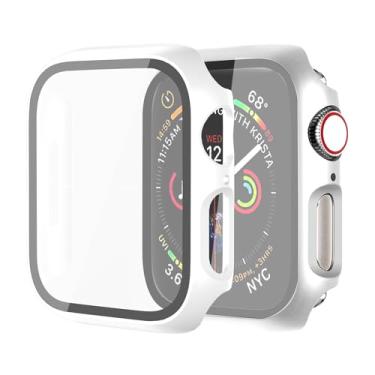Imagem de Capa rígida para Apple Watch Series 9 Series 7 8 45 mm [proteção total], protetor de tela integrado [sensível ao toque] Capa protetora fina para iWatch S9/S8/S7 acessórios de 45 mm, prata