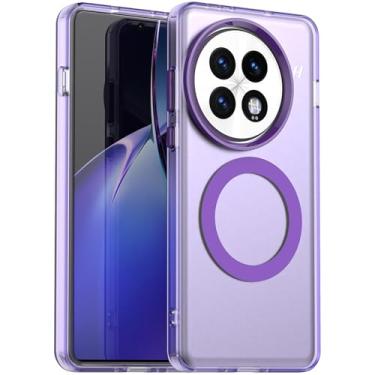 Imagem de NINKI Capa magnética compatível com OnePlus 13 capa de carregamento sem fio, [compatível com MagSafe] Capa fina de silicone policarbonato fosco translúcido para One Plus 13 capa de telefone para