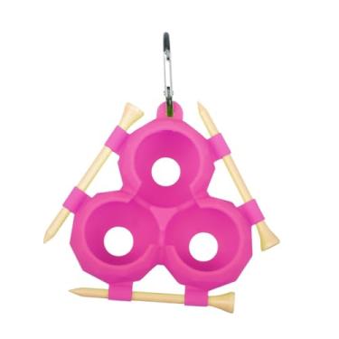 Imagem de Dynwave Porta de camisetas de bola de golfe com clipe, o Easy Access detém 3 bolas de golfe bolsa de transporte de bola para esportes ao ar livre, presente, Rosa Vermelha