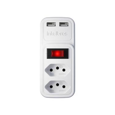 Imagem de Tomada Com Usb Carregador Duplo Adaptador Intelbras Eac 202