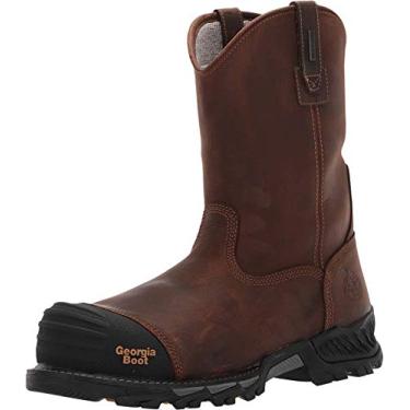 Imagem de Georgia Boot Rumbler Composite Toe Waterproof Pull-on Work Boot Black and Brown