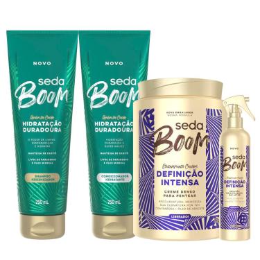 Imagem de Kit Seda Boom Shampoo 250ml + Cond. 250ml + Creme 1kg + Emulsão