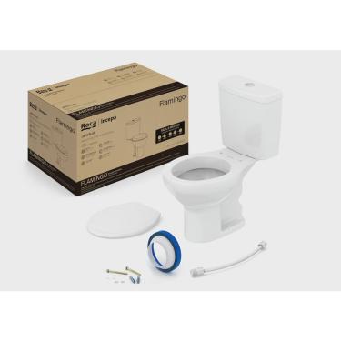 Imagem de Kit de Bacia com Caixa Assento pp Eco e Complementos de Instalação Flamingo Roca I Incepa