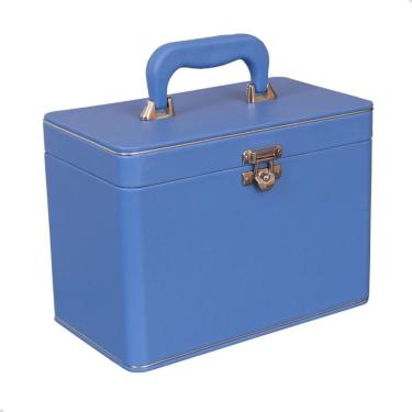 Imagem de Maleta Box 10x15 600 fotos 6 Álbuns Fotográficos cedro azul Bebê Lisa Bebe Infantil Adulto