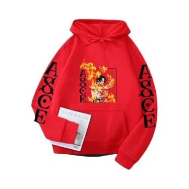 Imagem de Novo One Piece anime Ace moletom com capuz de lã transfronteiriça masc