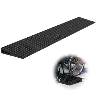 Imagem de Nuvium Rampas De Soleira 1,2" Para Portas, Rampa Cadeira Rodas Elétrica Borracha Natural 35,5" Largura Ajustável E Cortável Meio-Fio, Varredor, Scooters Elétricos, Capacidade Carga 2000 Libras