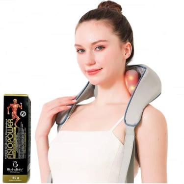 Imagem de Colete Shiatsu 5D Massageador Pescoço Cervical Ombros Lombar + Pomada 