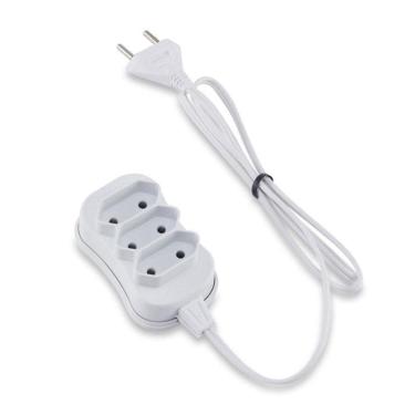 Imagem de Extensao 3 Tomadas Slim Bipolar Preto 5,0M