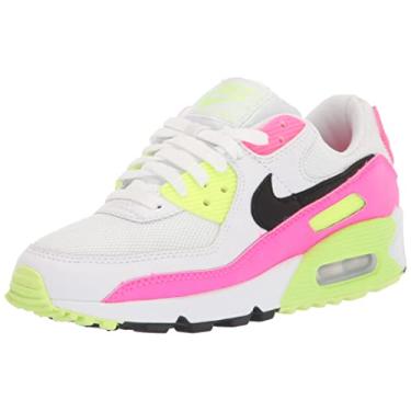 Imagem de Tênis de corrida feminino Nike Air Max 90 Ct1030-100, White/Black-pink Blast-ghost Green, 8.5
