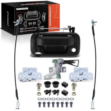 Imagem de A-Premium Kit de reconstrução de ferragens de porta traseira de 32 peças compatível com Ford F-150 2008-2014, moldura da maçaneta da bagageira, bucha do cabo, parafusos de dobradiça