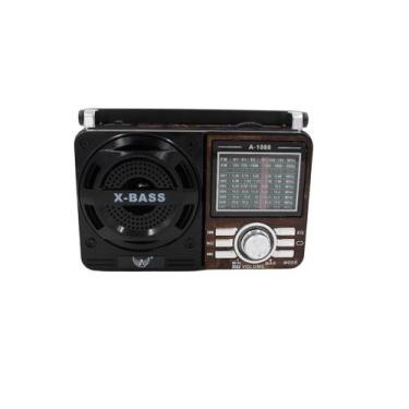 Imagem de Rádio Retrô Vintage Portátil com bluetooth A Pilha E Tomada Am Fm Sw P