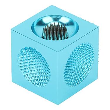 Imagem de Ferramenta de ponta da sugestão da piscina de bilhar GRCFUMO, moedor de ponta da piscina multifuncional do cubo da piscina, alomla de alumínio Billiard Cue Trimer Grinder para (Azul)