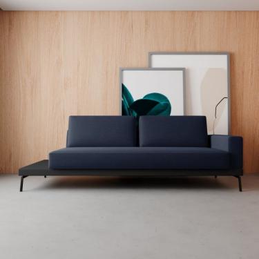 Imagem de Sofá 3 Lugares Game Neo Azul Jeans/courissimo Preto