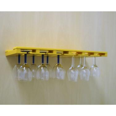 Imagem de Porta Taças Reto Suporte Decorativo Para Adegas Bar Amarelo Laca