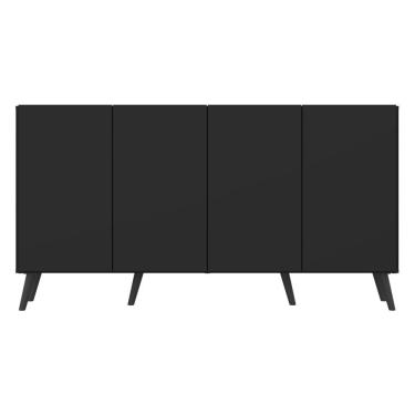 Imagem de Aparador Buffet Retrô Multimóveis Veneza 4 Portas Preto