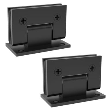 Imagem de AatrixQuayn Dobradiças de porta de chuveiro de vidro de latão sólido resistente de 90 graus, substituição de ferragens de porta de chuveiro para vidro temperado de 5/16" (8 mm) - 12 mm de espessura