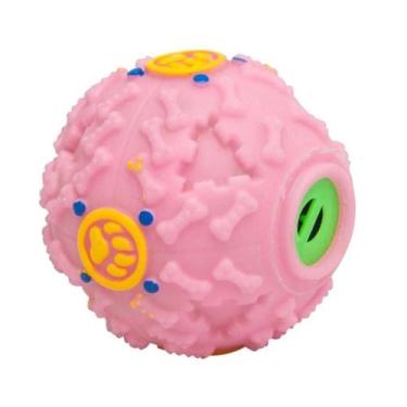 Imagem de Bola Petisqueira Com Som Para Pet Caes E Gato Cor Rosa - Elo Imports