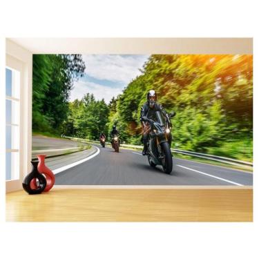Imagem de Papel De Parede 3D Moto Esporte Viagem Estrada 3,5M Bkm61 - Você Decor