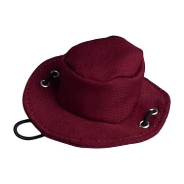 Imagem de JunZheHub Chapéu de Cowboy em Escala 1/12 para Bonecos, Boneco de ação em Miniatura, Vermelho