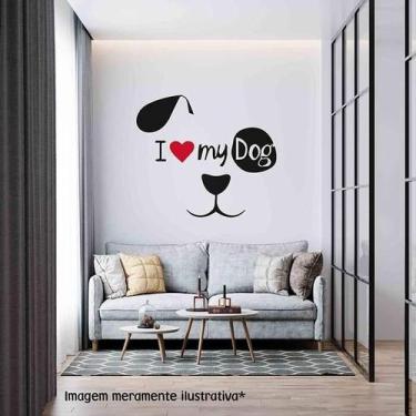 Imagem de Adesivo De Parede Eu Amo Cachorro - Lojinha Da Luc Adesivos