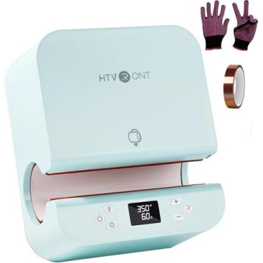 Imagem de HTVRONT Máquina De Prensa Térmica Automática Para Copos - Preparo Rápido E Uniforme, Alta Segurança Profissional Copos, Xícaras, Canecas Sublimação 2,95 A 3,18 Polegadas (Azul)