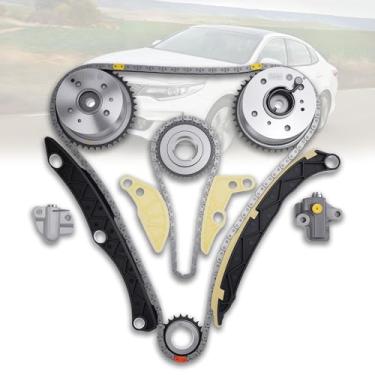 Imagem de Kit de corrente de distribuição com trilho guia roda dentada do eixo da manivela compatível com Hyundai Sonata Santa fe Tucson, Kia Optima Sorento Sportage 2.0L 2.4L Motor G4KH G4KC Substituição