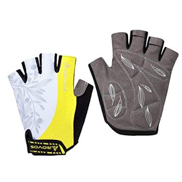 Imagem de Luvas femininas ROVOS leves e antiderrapantes de 5 mm para ciclismo, luvas respiráveis para ciclismo, ciclismo, ciclismo, equitação, academia, esportes, Fluorescent yellow, Medium