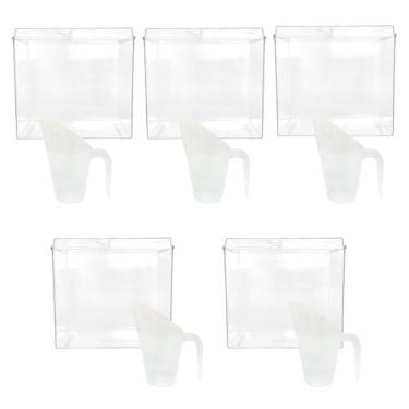 Imagem de Kit 5 Potes Acrílico Retangular c/Tampa 13,8l+ Conchas 600ml - Ex Pote