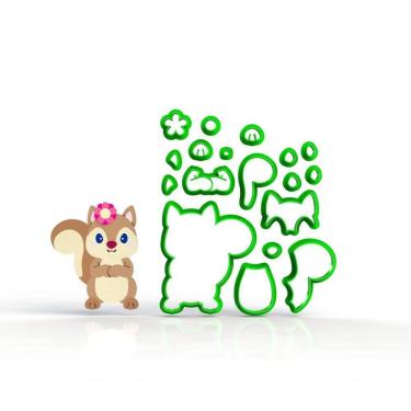 Imagem de Cortador Esquilo Corpo Mod 2 Do Bosque Encantado Floresta Tamanho 7 Cm