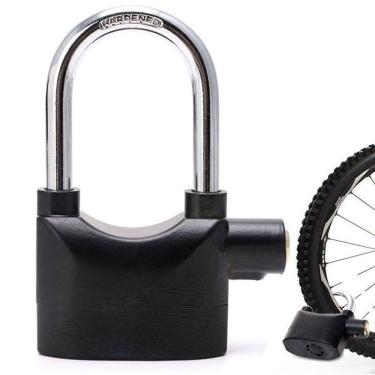 Imagem de Cadeado Grande Com Alarme Sirene Segurança Anti Furto 110db Som Alto