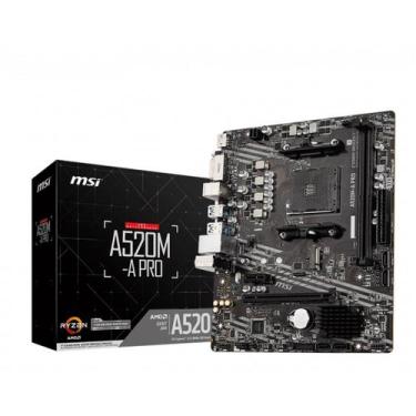 Imagem de Placa mae msi a520m - a pro  amd ryzen am4 ddr4  matx  hdmi/dvi