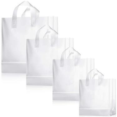 Imagem de Sacos de presente de plástico fosco Weewooday, 100 unidades com alças 