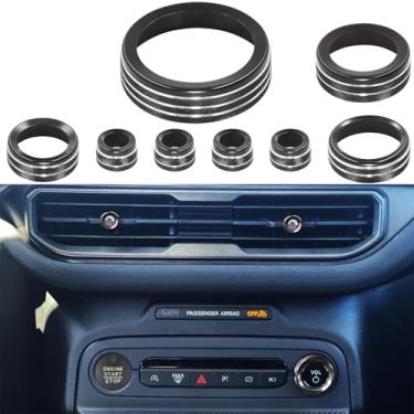 Imagem de LOCOY Capa de botão de ventilação de ar condicionado para Ford Bronco Sport Accessories 2025, acabamento do interruptor de farol, controle climático AC e tampa de botão de controle de volume, anel