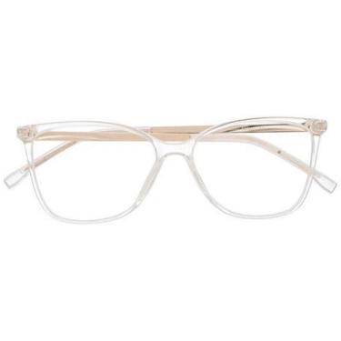 Imagem de Armação Óculos Grau Feminino Quadrada Perpétua Transparente