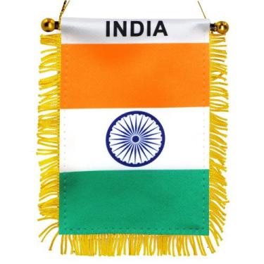 Imagem de Bandeira pendurada na janela Anley India Fringy 10 x 15 cm com ventosa