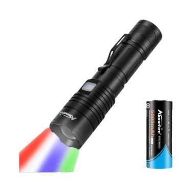 Imagem de Lanterna LED De 4 Cores Recarregável Por USB Branca Vermelha Verde Azu