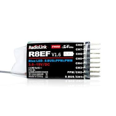 Imagem de Radiolink R8EF 8 Channels 2.4GHz RC Receiver SBUS/PPM/PWM Long Range Control RX for Airplane Truck Robots Helicopter RC Transmitter T8FB/T8S/T12D/T16D/RC8X/RC4GS V3/RC6GS V3