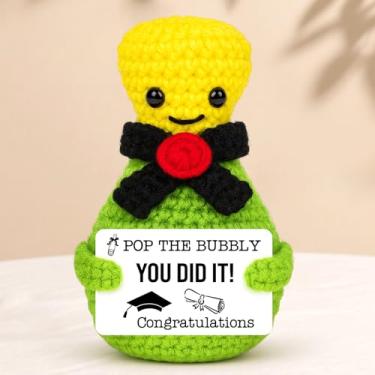 Imagem de BiuNiuring Funny Graduation Gifts for Her Him, Cute Bubbly Handmade Crochet Graduation Decorations for High School College Masters PhD Graduates Gifts