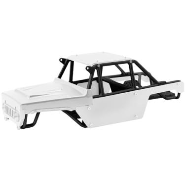 Imagem de OGRC SCX24 Roll Cage Body Shell All-Aluminum Alloy Frame + Chassis + Body Shell for 1/24 Axial SCX24 Bronco JLU B-17 C10 (Sliver + Black)