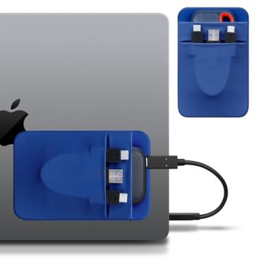 Imagem de Lacdo Butas de Disco Rígido Portátil para Laptop, 2 Bolsos Stick em Bolsa com Adesivo Reutilizável, Para San Disk, Samsung, Crucial, Portátil Externo SSD Disco Rígido Caixa de Transporte, Azul
