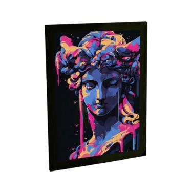 Imagem de Quadro Decorativo Estatua Grega Atena Ilustração Cores Decoração Poster Quarto Sala