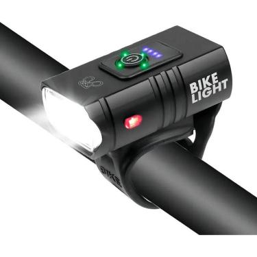 Imagem de 5X Farol Bike 2 Led Bicicleta T6 Usb Com Medidor Recarregáve