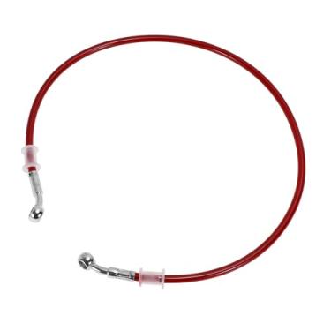 Imagem de Partuto Linha de mangueira de óleo de embreagem de freio de motocicleta de 80 cm com fio de aço inoxidável trançado PU linha de freio hidráulico de motocicleta para motocicletas Dirt Bikes vermelho