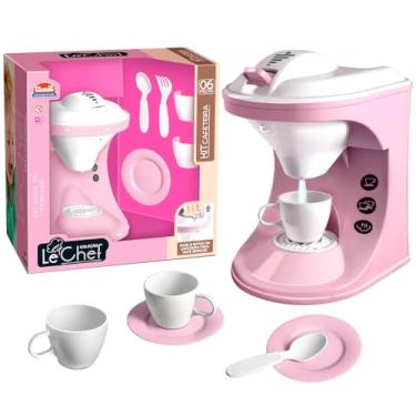Imagem de Cafeteira Infantil Brinquedo Le Chef com Xícaras Pratos Talheres e Sai Água 7 Peças