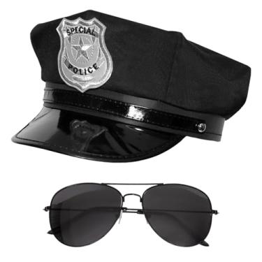 Imagem de Gvhntk Chapéu de capitão de marinheiro de barco de iate, chapéu de polícia, boné de motorista para homens e mulheres, boné de jornaleiro, oficial, cosplay, chapéus de fantasia