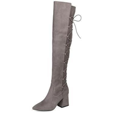 Imagem de Journee Collection Womens Valorie Tru Comfort Foam Block Heel Over The Knee Boots Grey 9.5 Regular WOMENS US