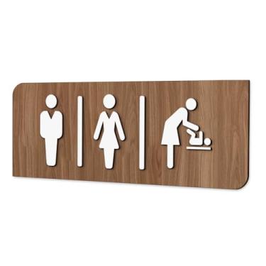 Imagem de Placa de Sinalização Indicativa - Banheiro Unissex e Fraldário