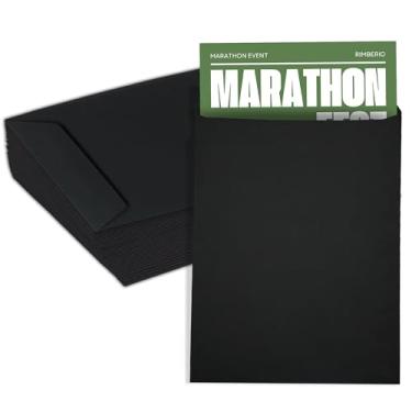 Imagem de Envelopes pretos 15 x 23 cm, embalagem com 50, envelopes coloridos tamanho carta 15 x 23 cm, estilo aba aberta para cartões, convites, férias, cartões postais, presentes, para cartões de 14 x 7