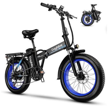 Imagem de Bicicleta Elétrica Dobrável bluebiko F6B com Motor Brushless 750W (Pico 1000W), Bateria Removível 48V 20Ah, Freios a Disco Duplos e Sistema