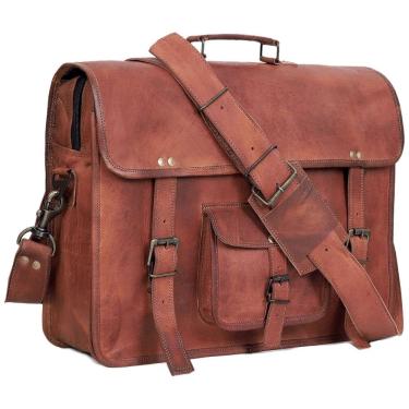 Imagem de Bolsa, Maleta Retrô de Couro Masculina para Laptop, CUERO 8541570334, Marrom